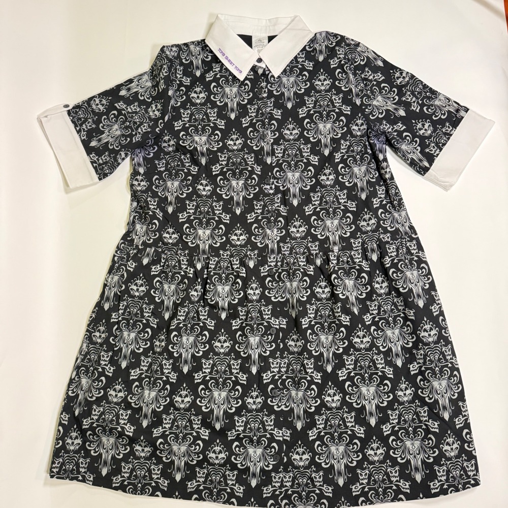 Disney parks 2023 Haunted Mansion Dress Womens Large Black Glow In The Dark